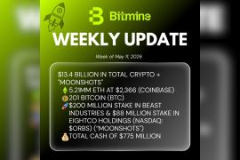 Bitmine Immersion Umumkan Kepemilikan ETH Capai 5,21 Juta Token dan Kepemilikan Kripto serta Uang Tunai Sebesar $13,4 Miliar
