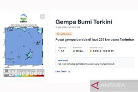 Gempa dengan magnitudo 6,7 guncang Tanimbar Maluku