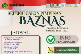 Pemprov Bengkulu buka seleksi pimpinan Baznas periode 2026-2031