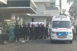 Jenazah Ryamizard Ryacudu tiba di kantor Kementerian Pertahanan