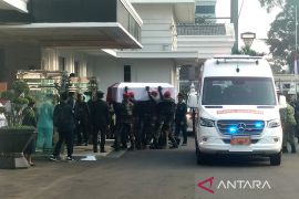 Jenazah Ryamizard Ryacudu tiba di kantor Kementerian Pertahanan