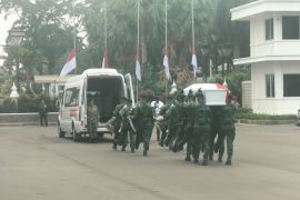 Jenazah Ryamizard diberangkatkan dari Kantor Kemhan ke TMP Kalibata