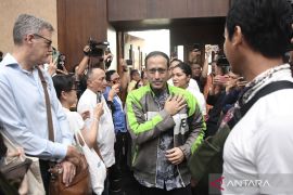 Hadapi sidang pleidoi kasus Chromebook, Nadiem kenakan jaket ojol
