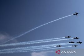 Kedatangan Jupiter Aerobatic Team TNI AU di Sidoarjo