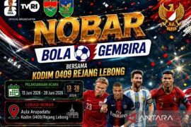 Kodim 0409/Rejang Lebong gelar nonton bareng piala dunia