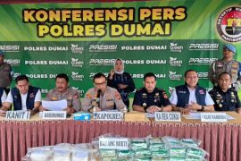 Polres Dumai Riau sita 32 kilogram sabu asal Malaysia