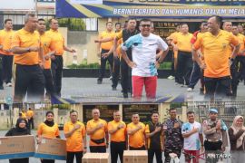 Meriahkan Hari Bhayangkara, Polres Tanjungbalai gelar olahraga bersama TNI
