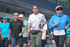 Sejumlah tokoh latihan jelang turun di UI Green Marathon 2026