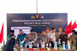Polres Musi Rawas musnahkan 2,09 kilogram sabu dan ekstasi