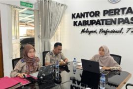 Kantor Pertanahan Pasaman Ikuti zoom meeting pendampingan pengisian pembagian wilayah tugas