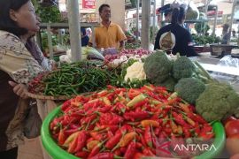 Kenaikan harga bawang merah di Purwokerto tertahan oleh harga cabai