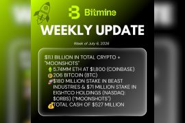Bitmine Immersion Umumkan Kepemilikan ETH Capai 5,74 Juta Token dan Total Kepemilikan Kripto Maupun Uang Tunai Sebesar $11,1 Miliar