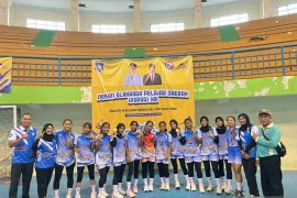 Tim Bola Voli Putri Bangka Selatan raih medali emas di Popda XIII