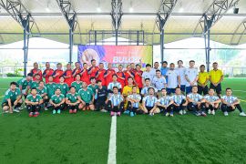 Bulog-Tidar Setia 93, artis dan jurnalis gaungkan pangan lewat bola