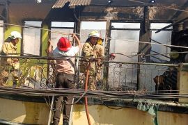 Sebuah rumah dan enam petak kontrakan ludes terbakar di Tanjung Priok
