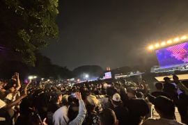 Warga padati Lapangan Banteng nonton bareng final Piala Dunia