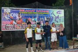 Porpas juara pertama usai kalahkan Koto Tinggi pada Turnamen Sepak Takraw Cap I