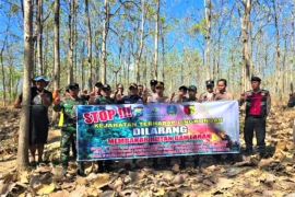 TNI dan petugas gabungan waspadai karhutla di kawasan hutan Magetan
