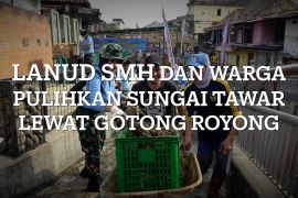 Lanud SMH dan warga pulihkan Sungai Tawar lewat gotong royong