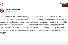 MA AS batalkan perintah Trump soal&nbsp; "Birthright Citizenship"