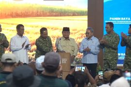Prabowo pimpin panen raya program ketahanan pangan di Malang