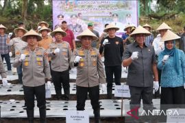Polda Sumsel jalankan program ketahanan pangan,  tanam 1,4 ton bibit bawang putih di Pagaralam