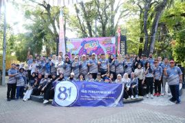 Semarak Hari Pengayoman Ke-81, Kemenkum Babel gelar "Fun Walk" perkuat kebersamaan