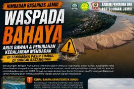 Basarnas imbau warga waspada bahaya arus bawah sungai Batanghari