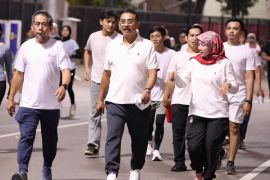 Rehat sejenak dari aktivitas kantor, Kementerian ATR/BPN adakan slow run rutin sepulang kerja