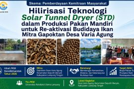 UNU Lampung hilirisasi teknologi solar tunnel dryer dukung pakan mandiri Gapoktan Varia Agung