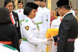 44 Paskibraka Jaksel kibarkan bendera merah putih pada HUT ke-81 RI