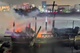 Tiga kapal tradisional terbakar di Muara Baru Jakut