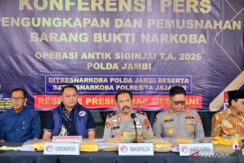 Polda Jambi ungkap 154 kasus dan 236 tersangka narkoba selama operasi