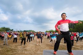 Senam Kemerdekaan PT Timah meriahkan HUT Ke-81 RI di Bangka Barat