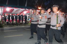 Forkopimda Karo sambut pawai obor Taptu semarakkan HUT ke-81 RI