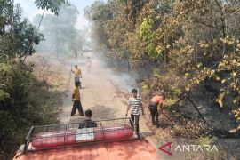 BPBD kerahkan lima mobil tangki padamkan karhutla dua hektare di Desa Karang Raja Muara Enim