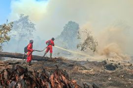 Manggala Agni masih berjibaku padamkan karhutla ratusan hektar di Kerumutan dan Sungai Guntung Hilir