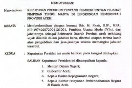 Presiden berhentikan M Nasir dari Sekda Aceh, siapa penggantinya?