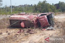 Mobil tangki BPBD Belitung kecelakaan saat menuju lokasi karhutla, tiga petugas luka