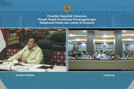 Presiden Prabowo pimpin rapat penanganan karhutla di Palembang
