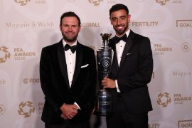 Bruno Fernandes sabet gelar pemain terbaik PFA musim 2025/2026
