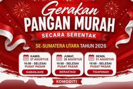 Gerakan Pangan Murah serentak digelar di Tiga Pasar Karo, Bulog jaga stabilitas harga