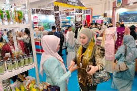 Produk UMKM Solok rendang hi ngga tikar pandan diminati di AOE 2026