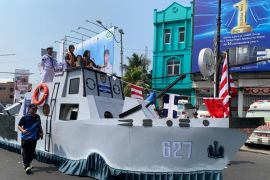 Lanal Lampung tampilkan model KRI Kerambit pada Festival Krakatau 2026