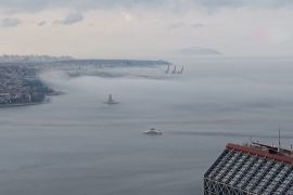 Kabut tebal hentikan lalu lintas maritim di Selat Bosporus Turki