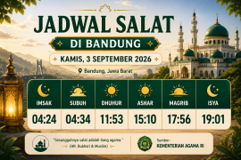 Jadwal Sholat di Bandung hari ini, Kamis 3 September 2026