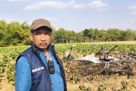 Pesawat aerosport Jatuh dan terbakar di Blora Minggu siang