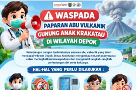 Dinkes Depok ingatkan debu  Krakatau selain potensial ganggu pernapasan juga bikin jalan licin