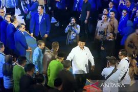 Prabowo-Gibran satu panggung di HUT ke-25 Demokrat