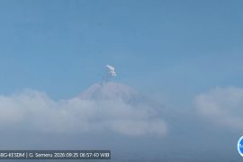 Dua kali erupsi, letusan Semeru 700 meter di atas puncak
